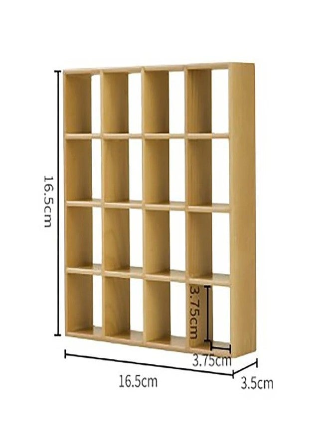 EatingBiting 1:12 1/12 Scale Dollhouse Miniature Furniture Wooden 16 Grid Display Storage Rack Shelf 6.5" Storage Rack 16 Grid Shelves Doll House Wall Rack Bookshelf Display Accessories - Image 2